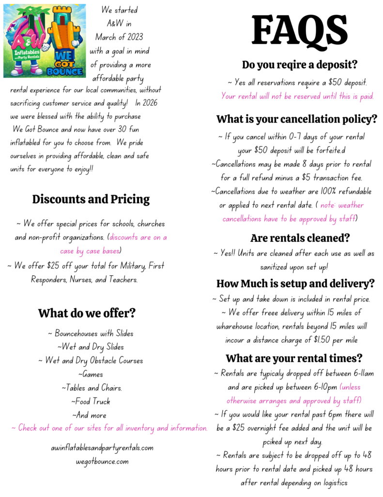 We started this business in March of 2023 with a goal in mind of providing a more affordable party 1 Home